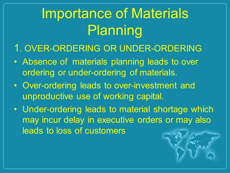 importance of material requirement planning