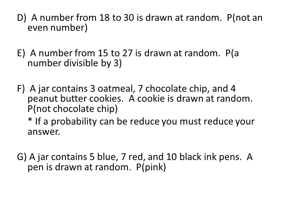 D) A number from 18 to 30 is drawn at random.