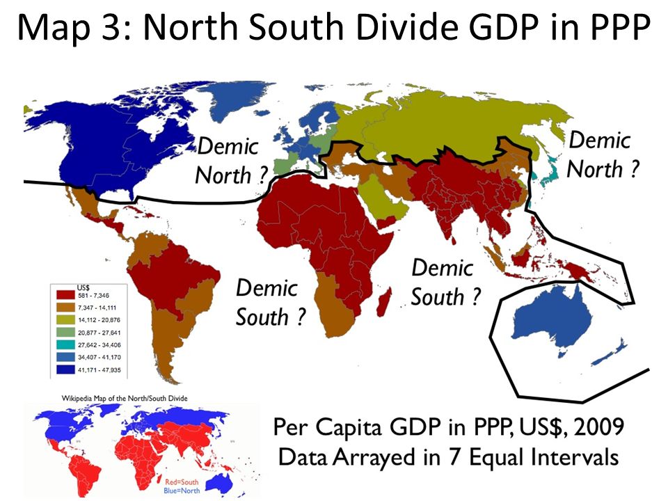 Характеристика стран севера и юга. Страны севера и Юга.