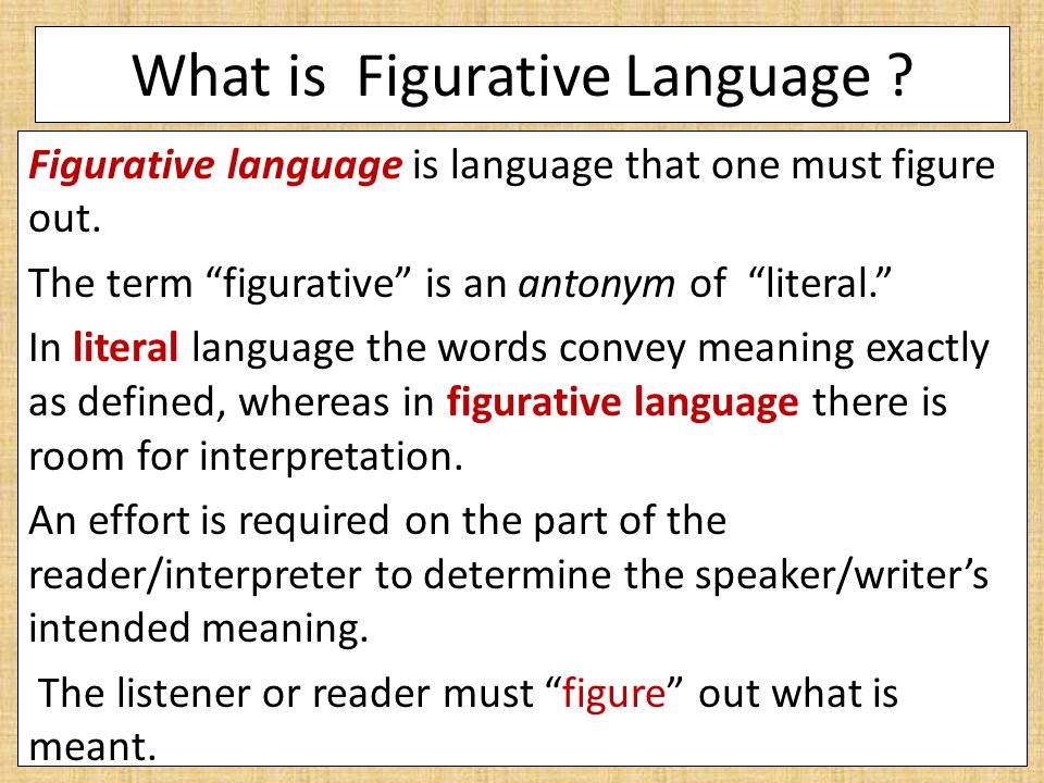 Language what is figurative What Are