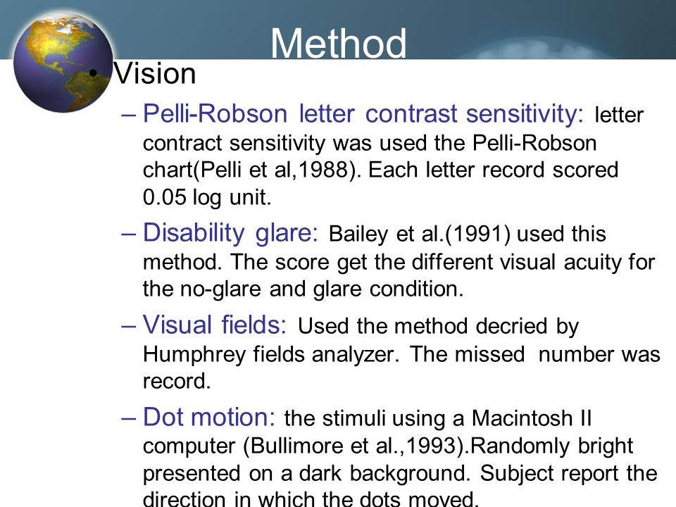 Pelli Robson Chart Scoring