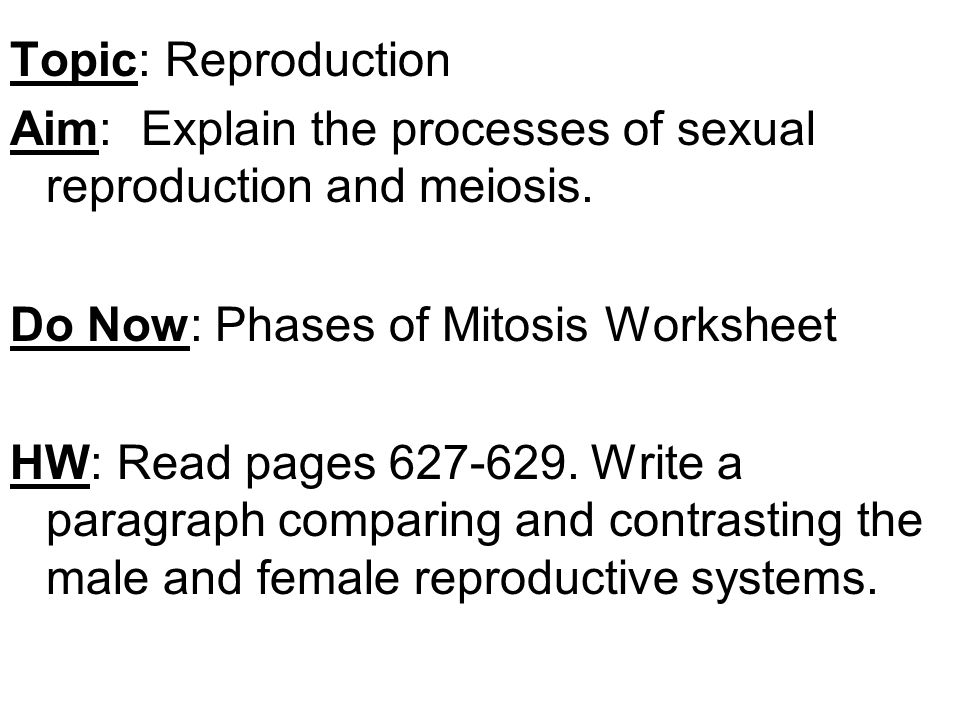 Mitosis And Meiosis Comparison Chart