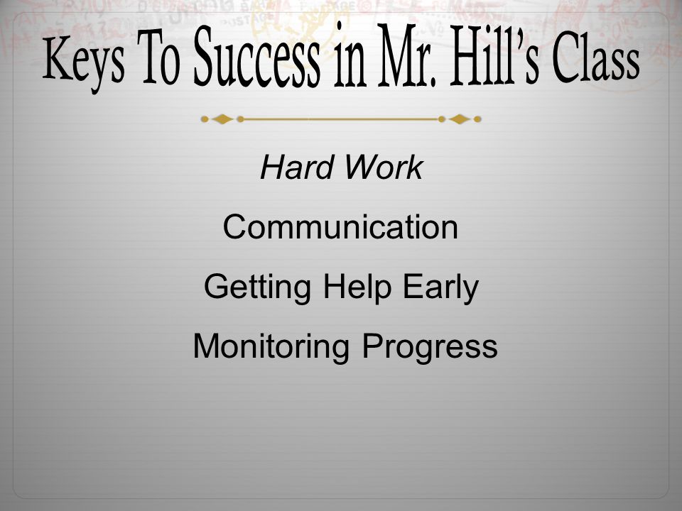 Hard Work Communication Getting Help Early Monitoring Progress