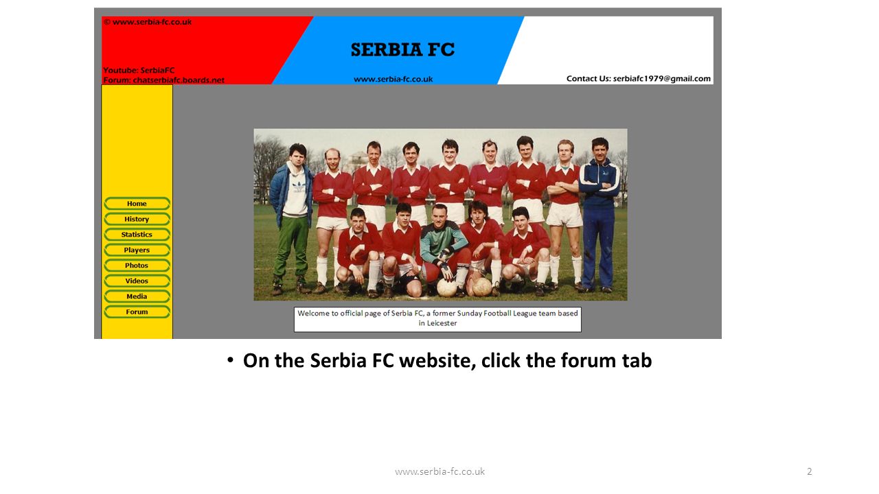 On the Serbia FC website, click the forum tab