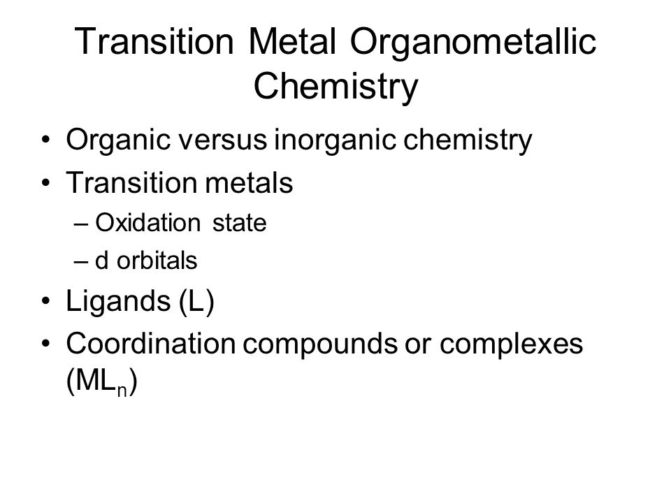 Transition Metal Organometallic Chemistry