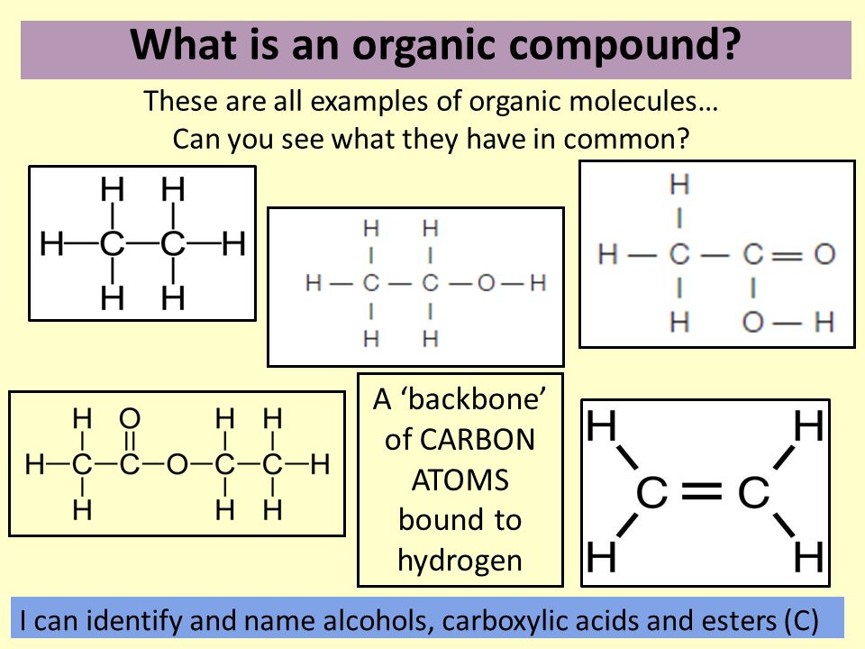 5 1 Organic Chemistry Objective To Identify Organic Compounds