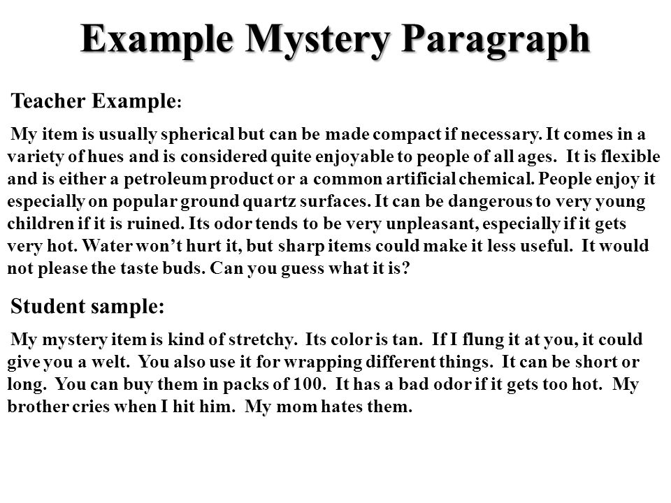 short paragraph on mystery