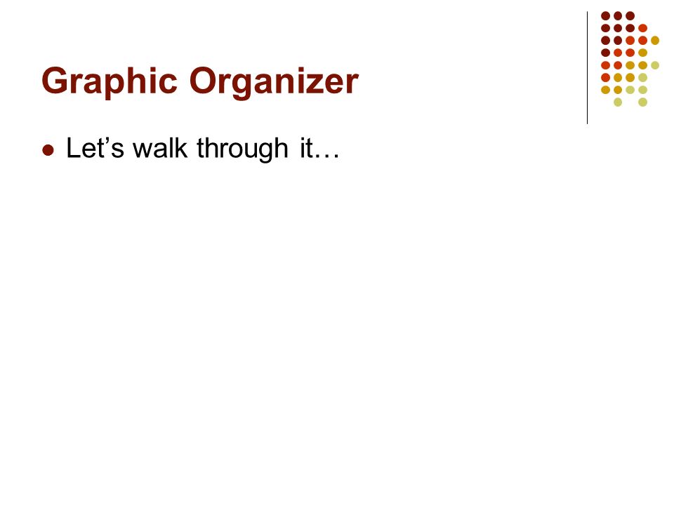 Graphic Organizer Let’s walk through it…
