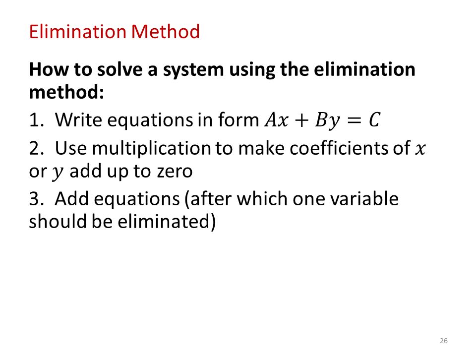 26 Elimination Method