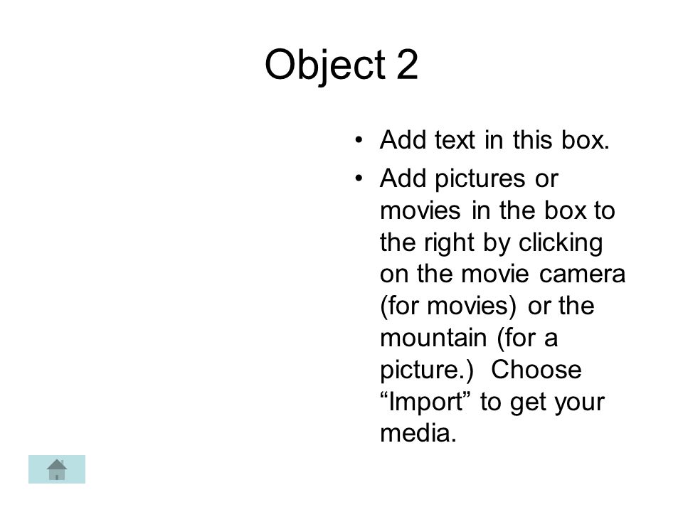 Object 2 Add text in this box.