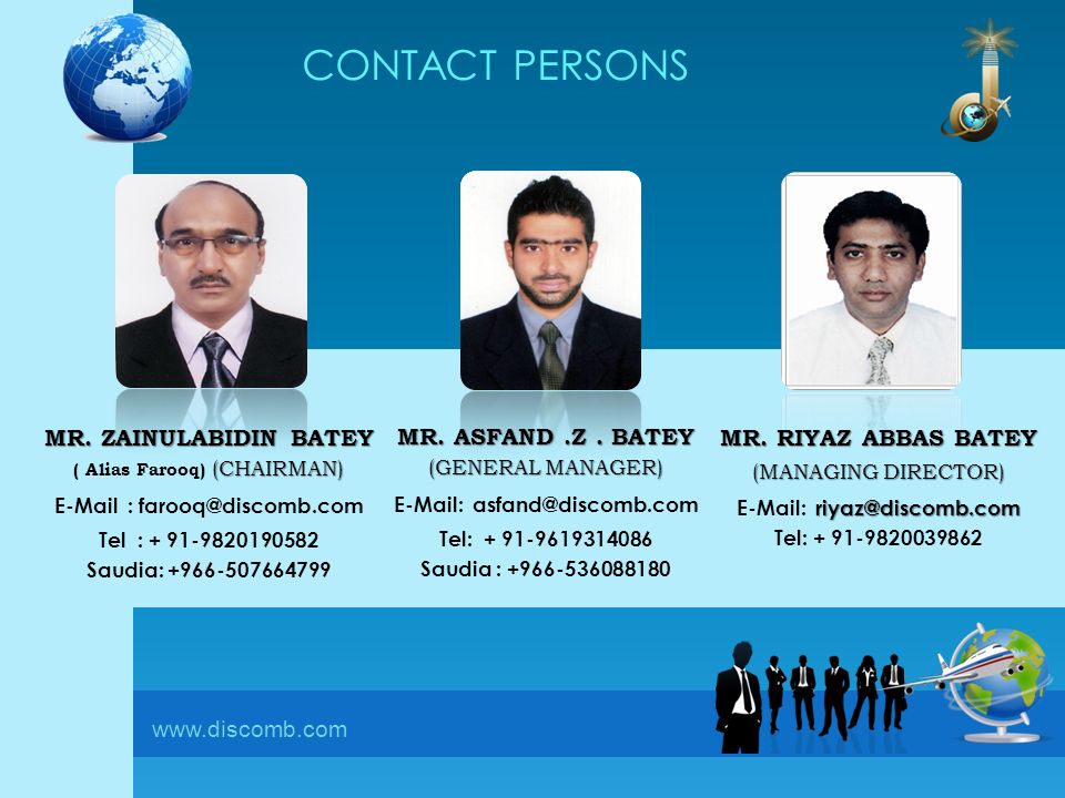 CONTACT PERSONS MR.