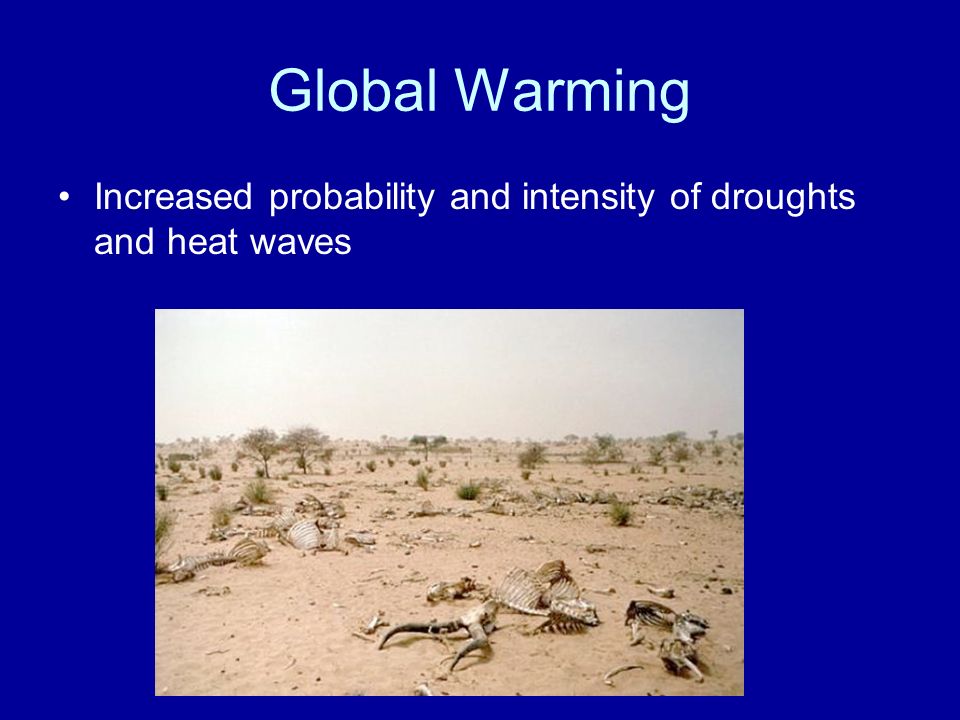 Increased probability and intensity of droughts and heat waves