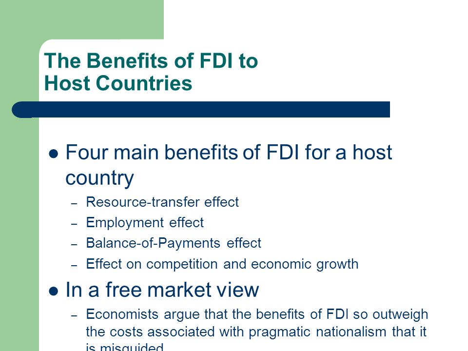 Limited Advantages of fdi to home country with New Ideas