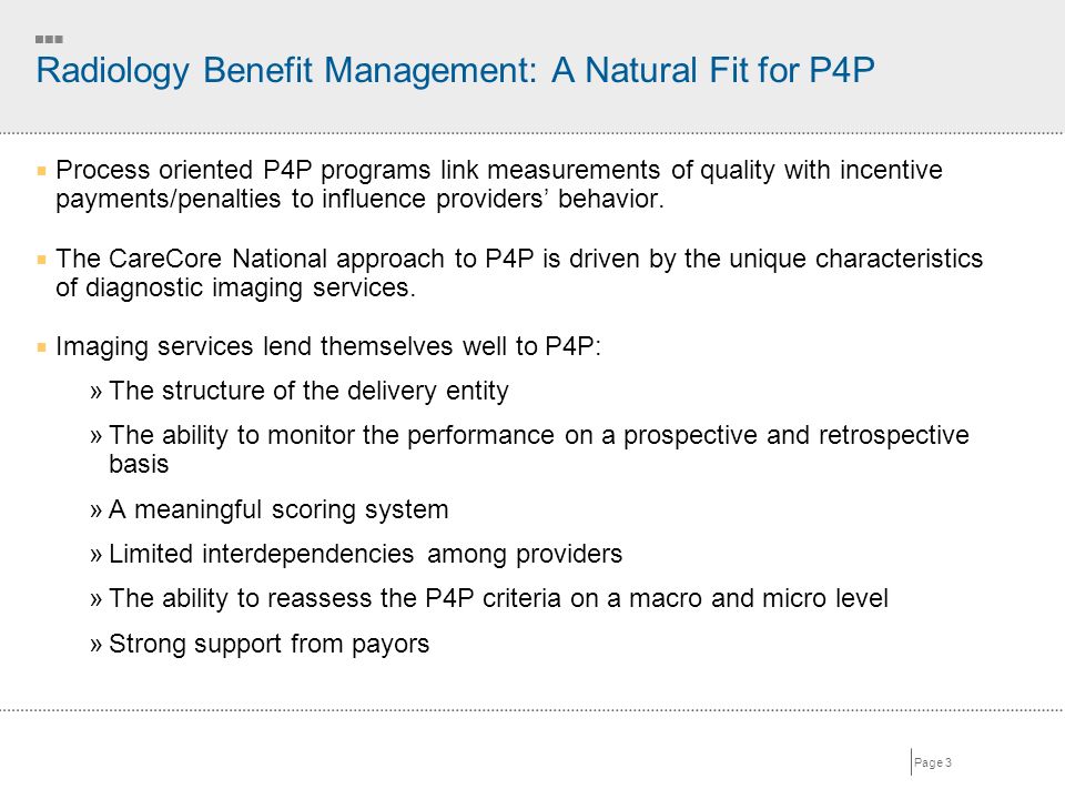 Radiology Management with Measurable Results PayforPerformance and Radiology Benefit