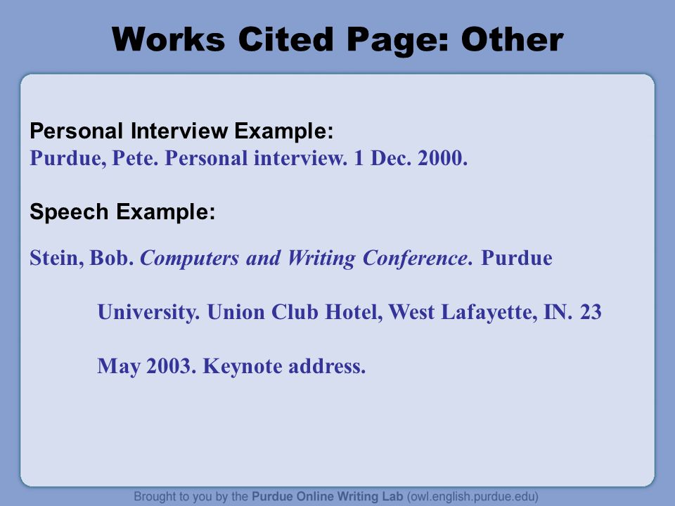 how to work cite an interview