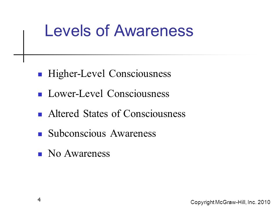 4 the levels of consciousness are what The Four