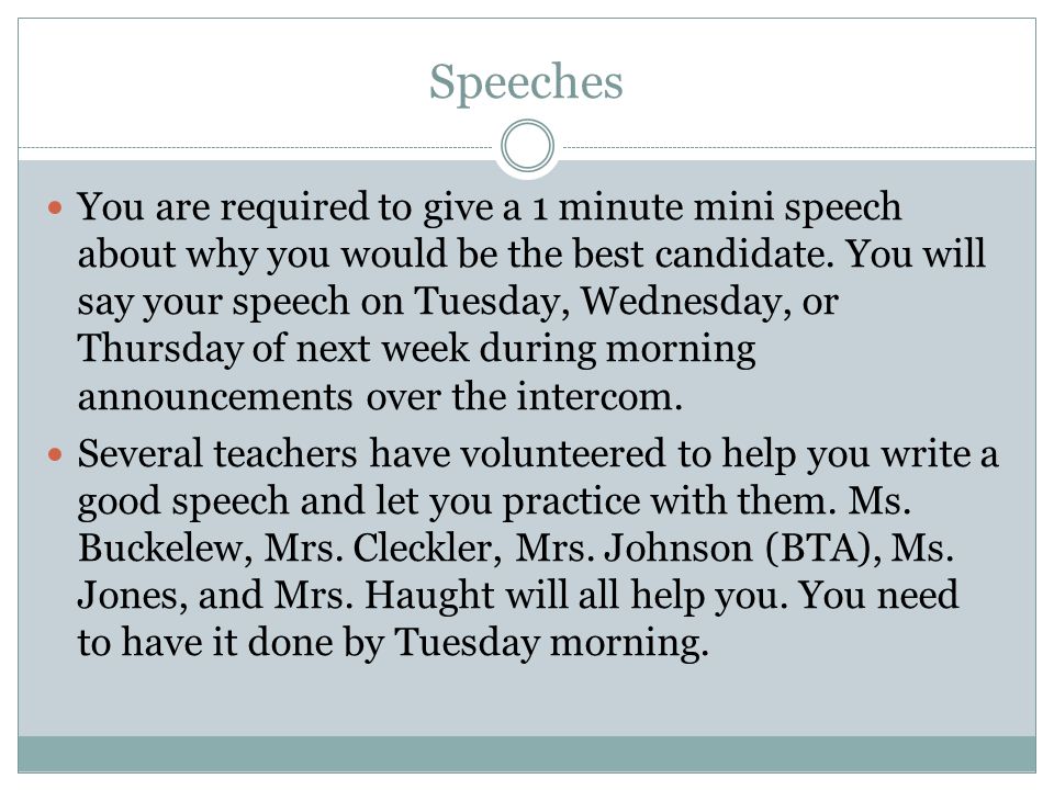 examples of student council speeches for elementary school