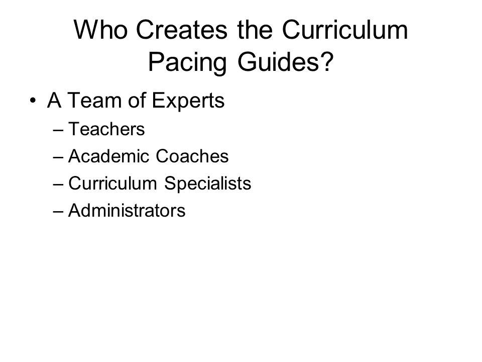 Curriculum Pacing Guide Development Clarke County Board Of
