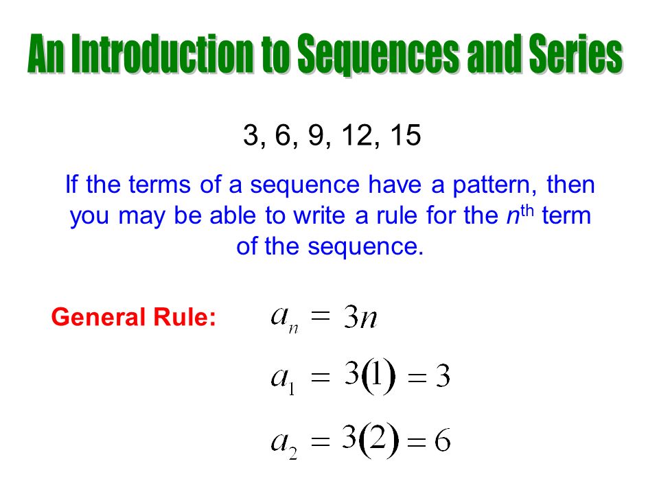 What is the pattern rule for 3 6 9 12 15?