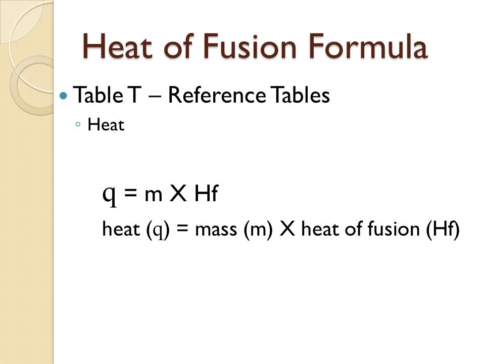 how to find heat of fusion