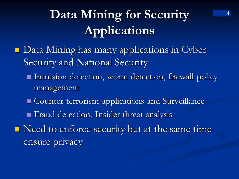 1 Data Mining for Surveillance Applications Suspicious Event Detection Dr.  Bhavani Thuraisingham April ppt download
