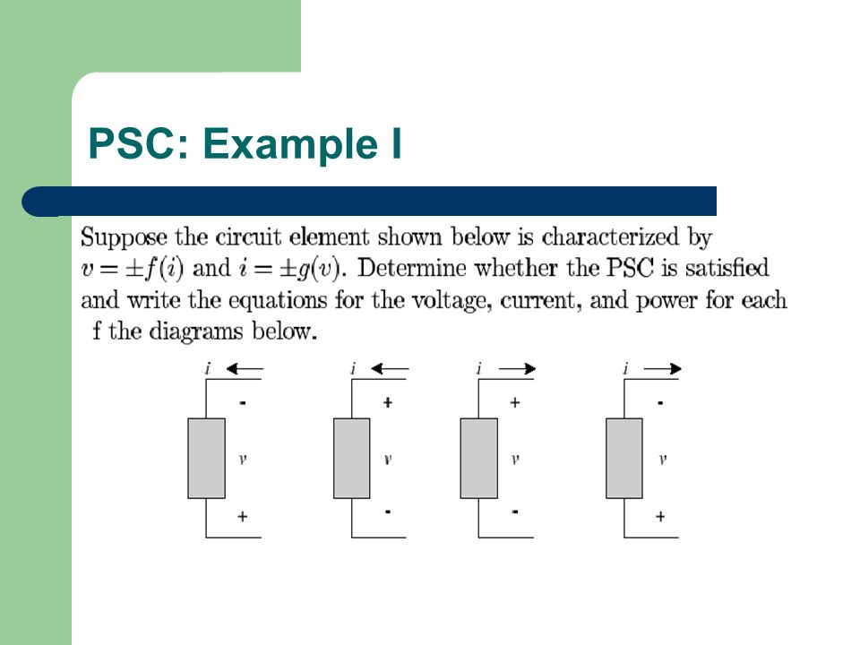 PSC: Example I