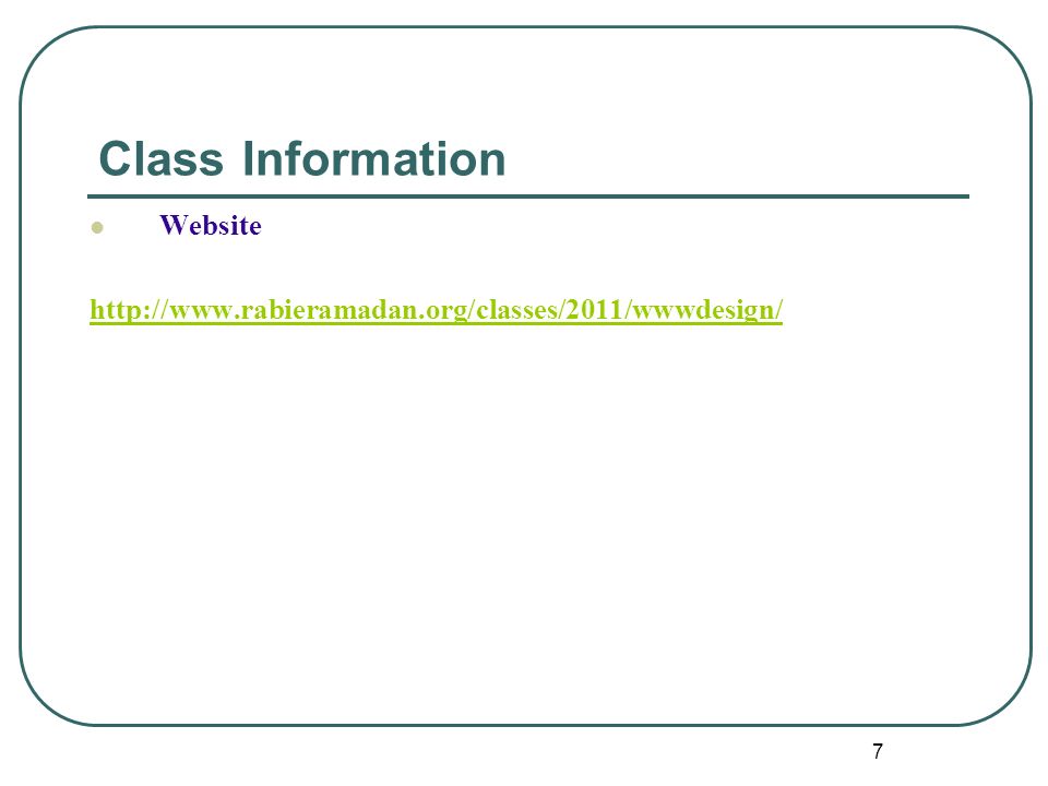 7 Class Information Website