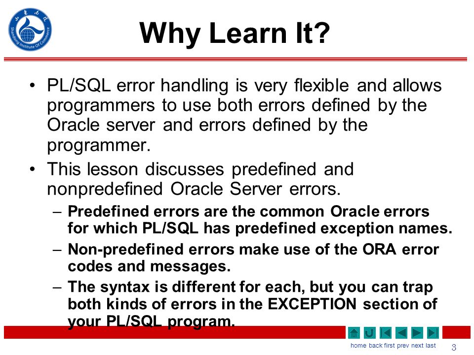 PL/SQL tutorial: Non predefined Exceptions PL/SQL in Oracle Database 