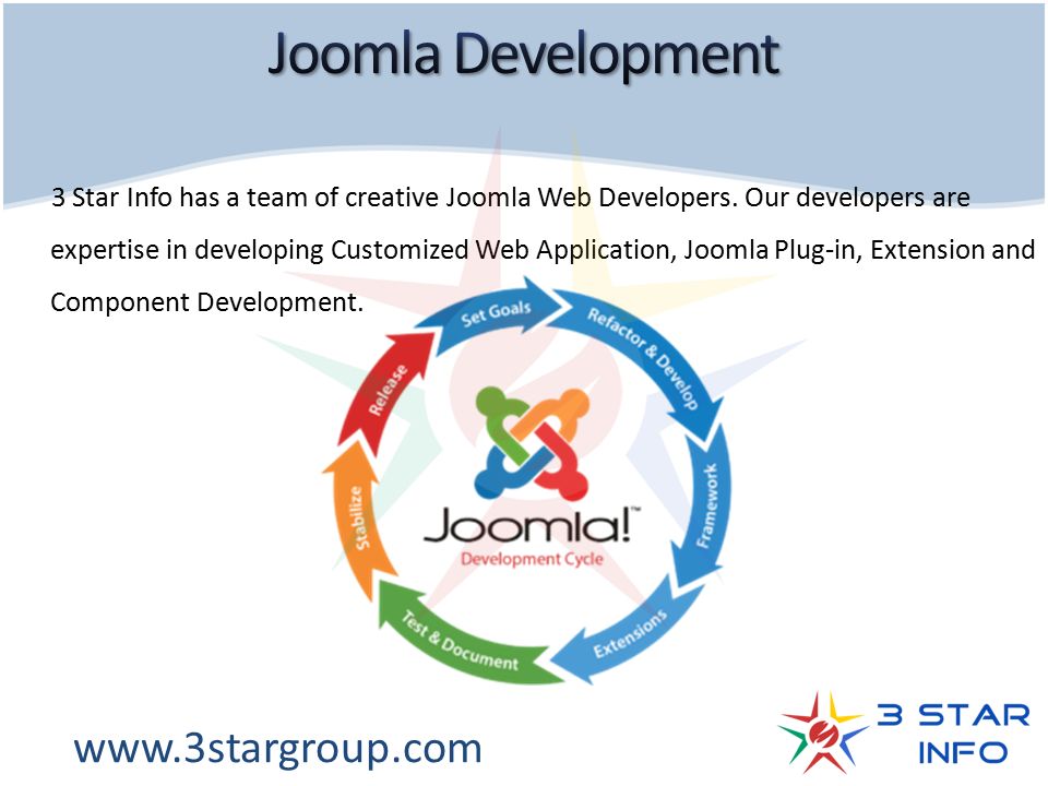 3 Star Info has a team of creative Joomla Web Developers.