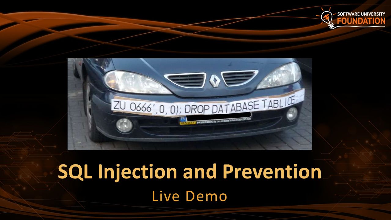 Web Security SQL Injection, XSS, CSRF, Parameter Tampering, DoS Attacks,  Session Hijacking SoftUni Team Technical Trainers Software University - ppt  download