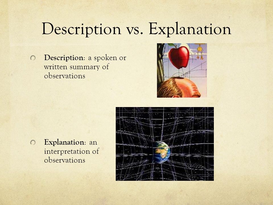 Description vs.