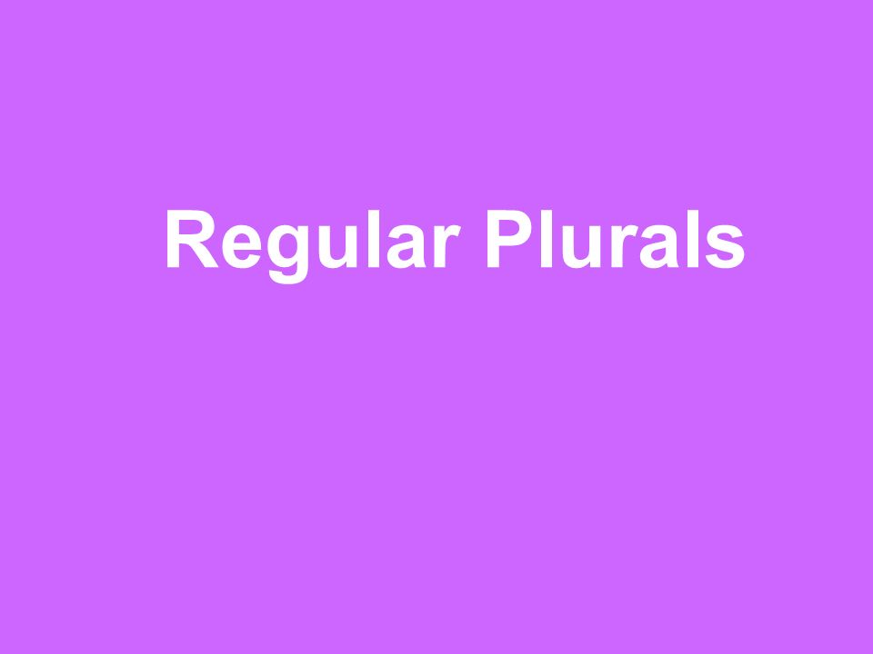 Regular Plurals