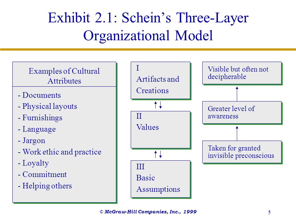 schein model of organizational culture examples