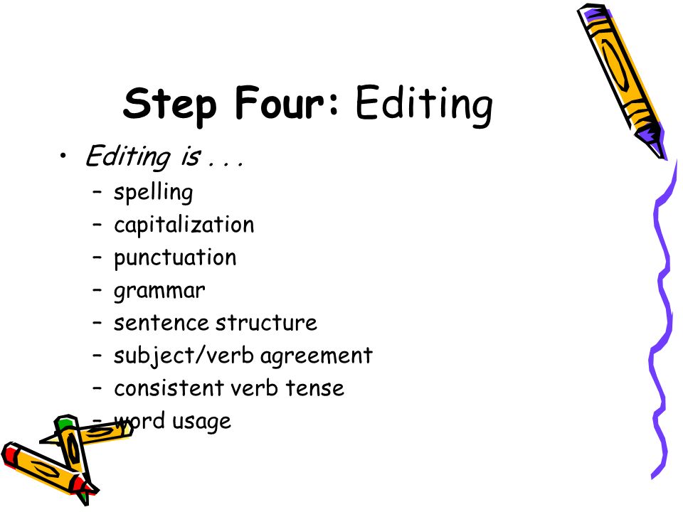 Step Four: Editing Editing is...