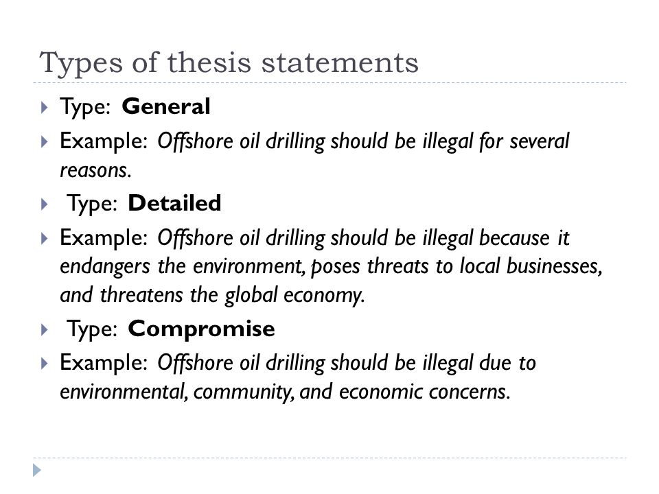 types of thesis
