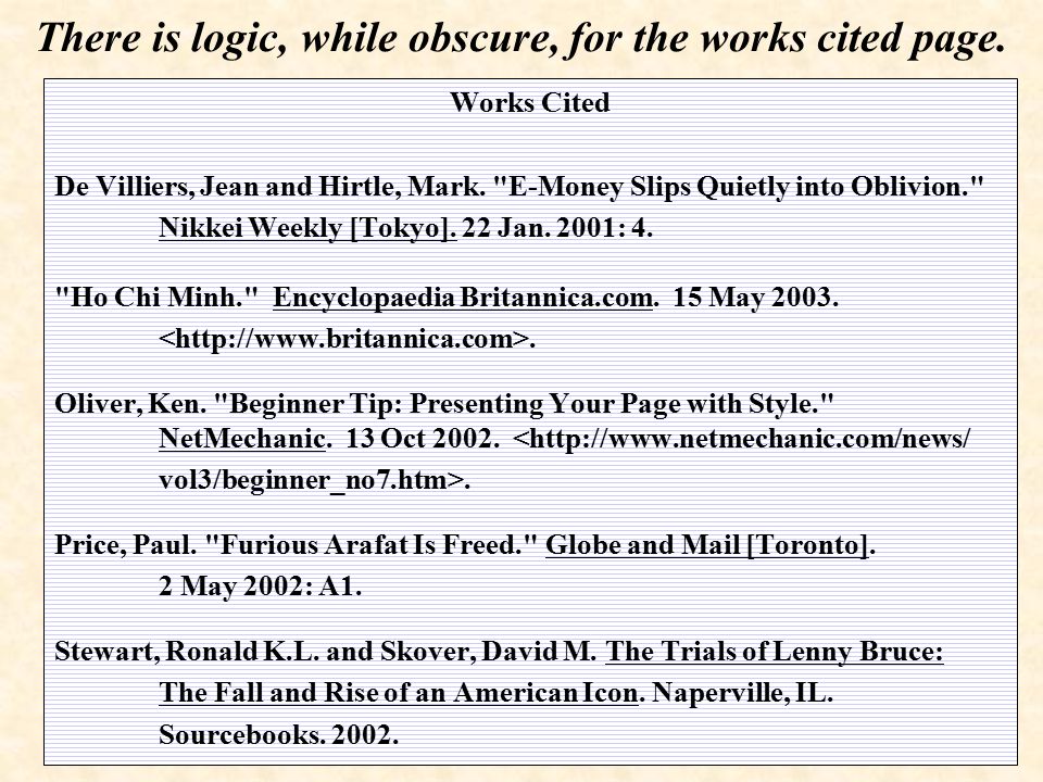 aim how do we create a works cited page and employ in text workcited