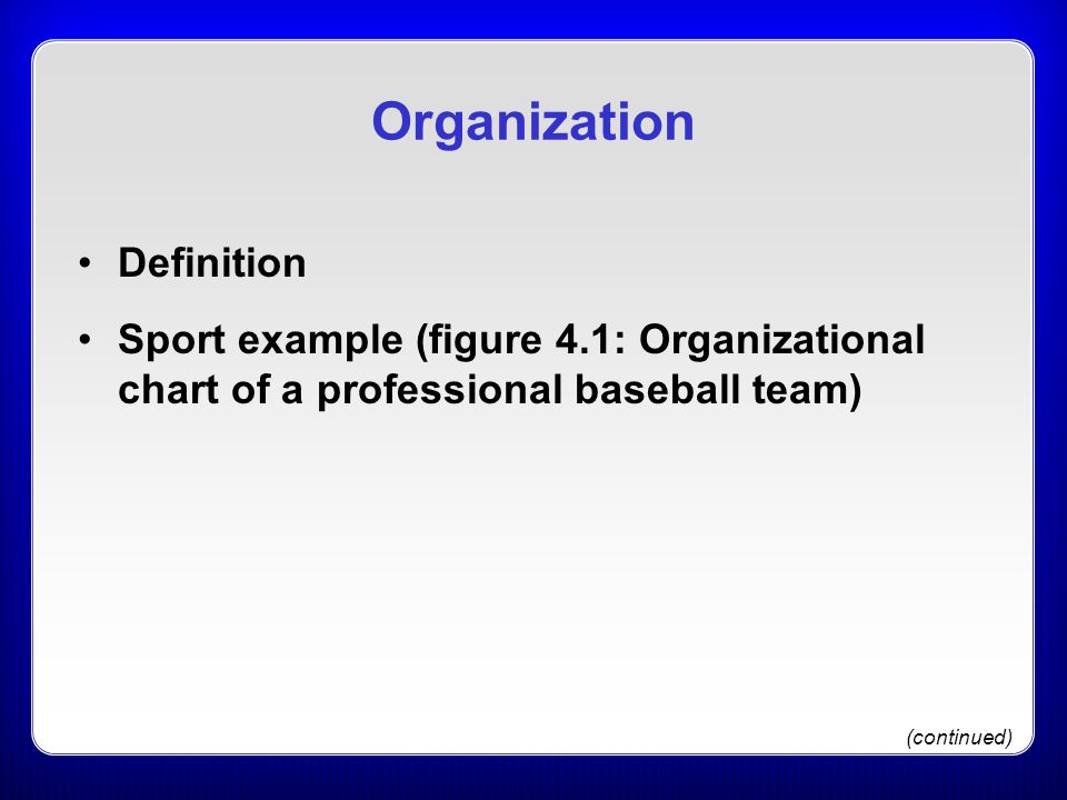 Professional Sports Team Organizational Chart