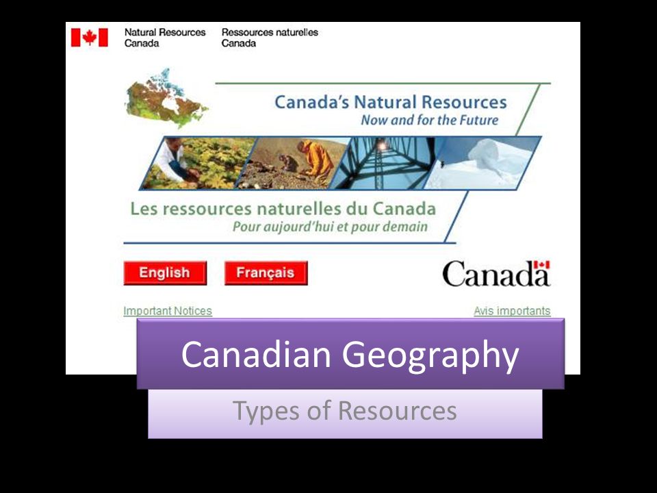 Canadian Geography Types of Resources
