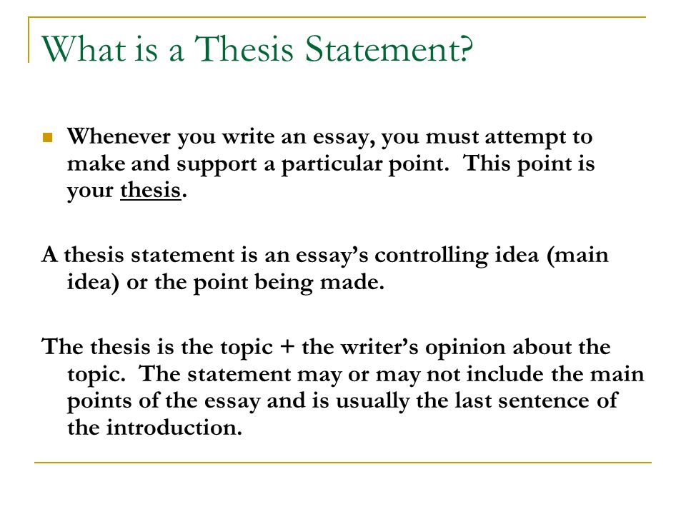 effective thesis statement