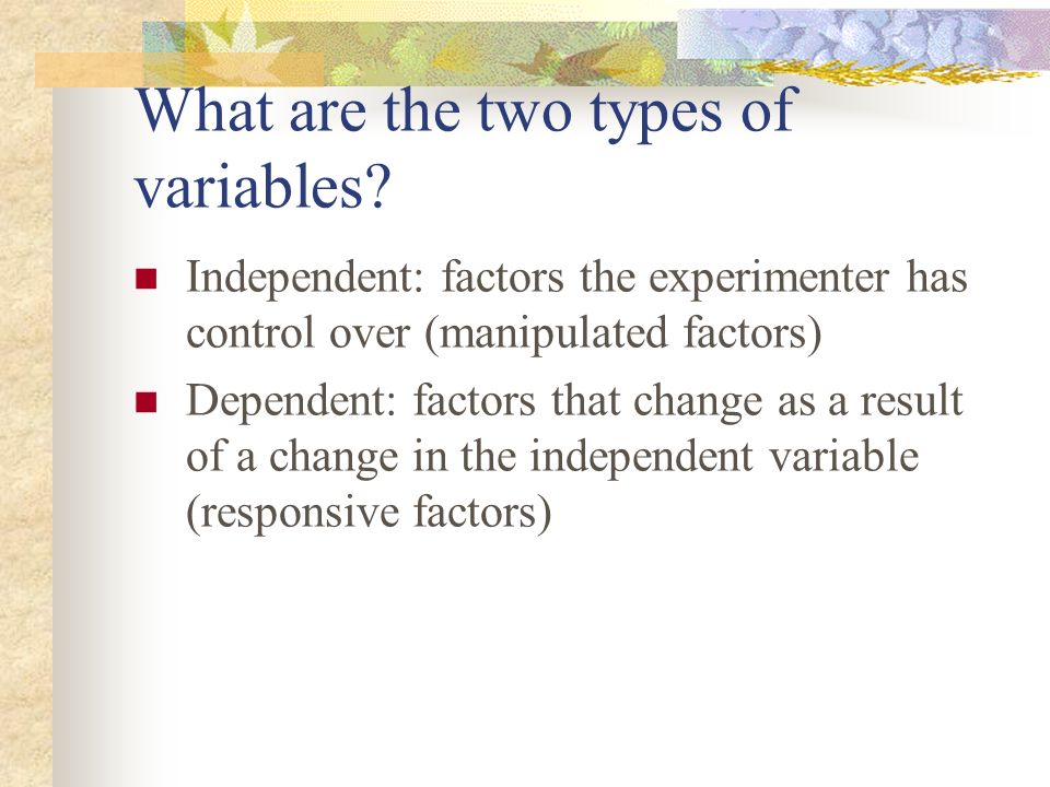 What are the two types of variables.
