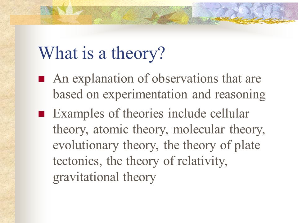 What is a theory.
