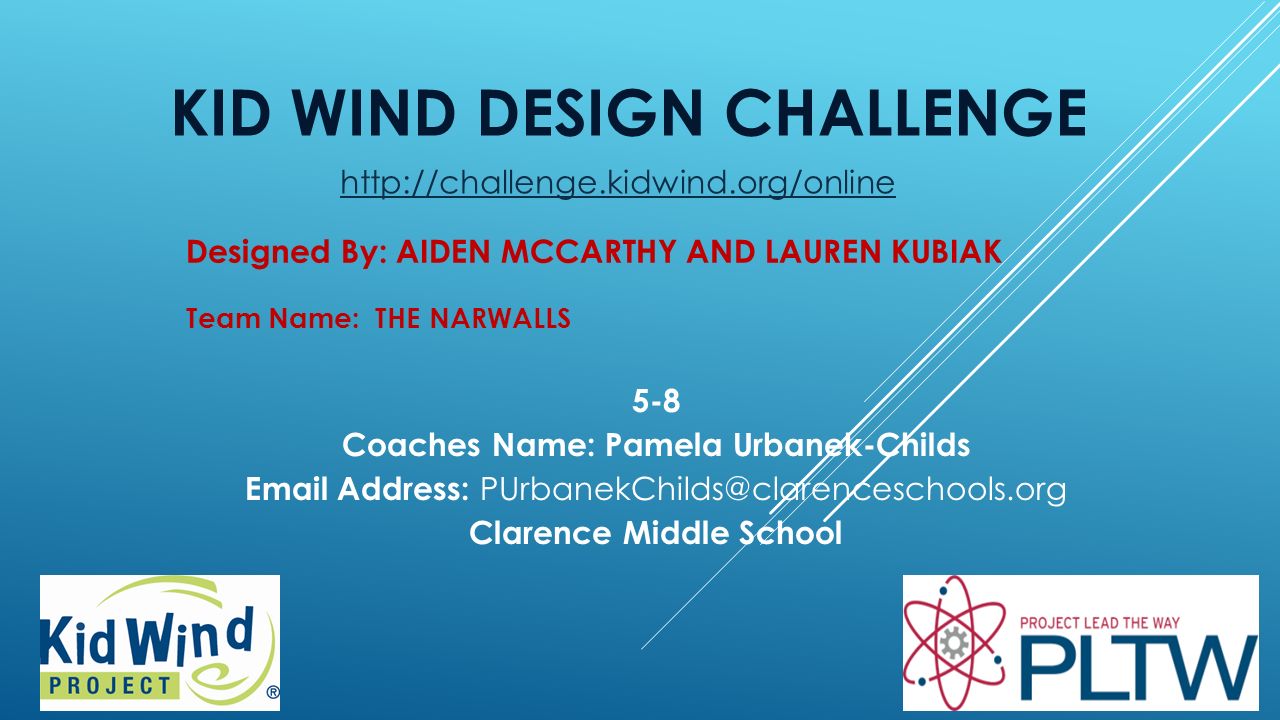 Kid Wind Design Challenge Team Name The Narwalls Designed By