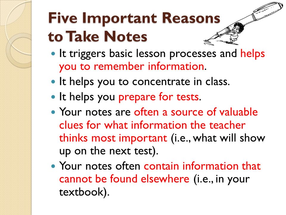 The Importance Of Taking Notes