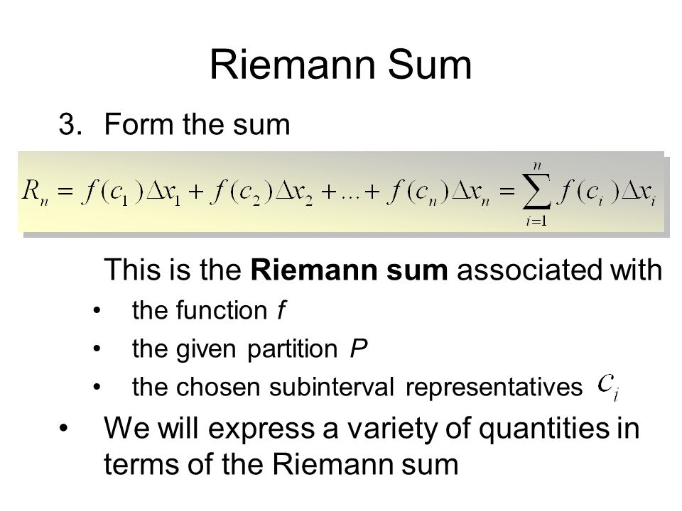 CHAPTER 4 SECTION  RIEMANN SUMS AND DEFINITE INTEGRALS. - ppt download