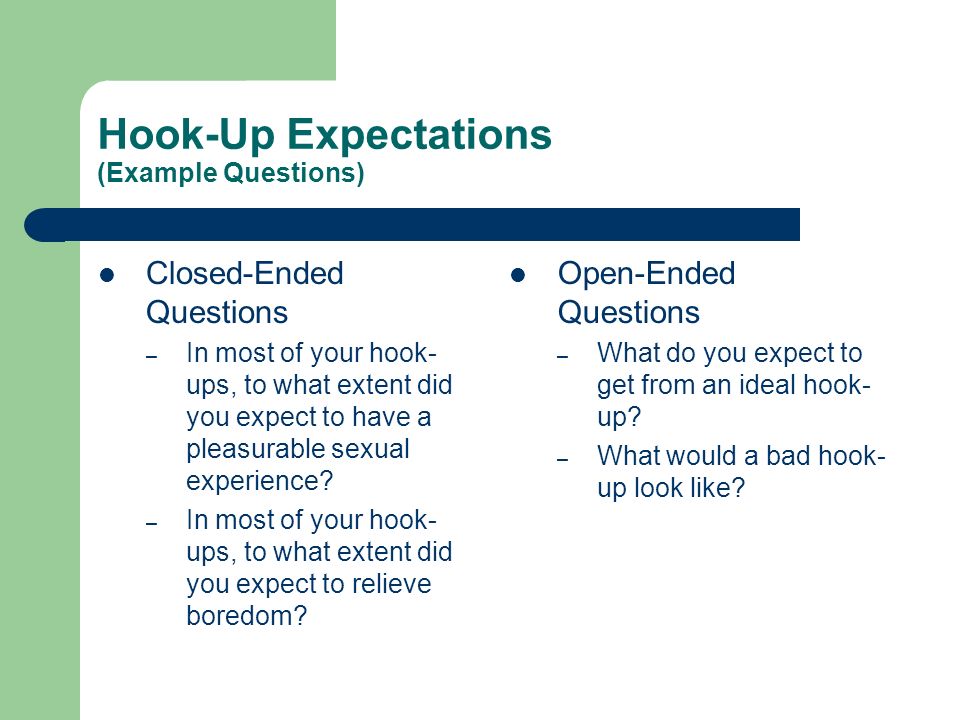 Hook up what to expect
