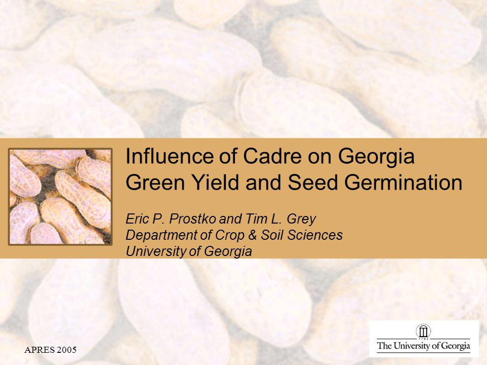Influence of Cadre on Georgia Green Yield and Seed Germination Eric P.
