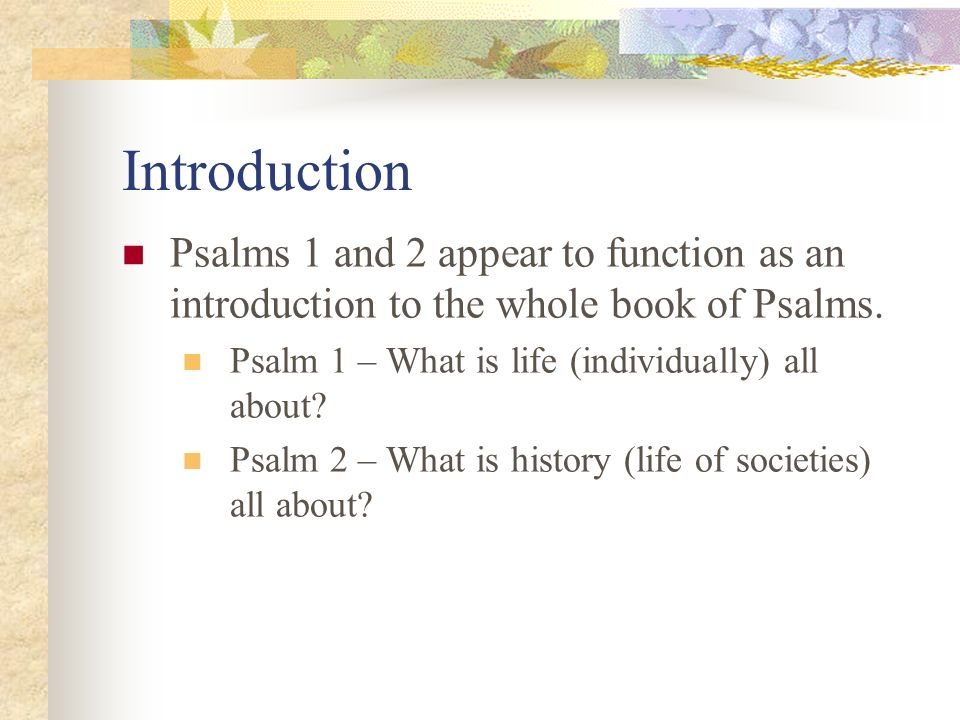What is Life All About Psalm One Robert C. Newman