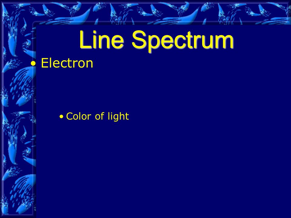 Line Spectrum Electron Color of light