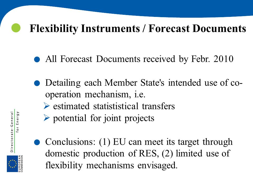 Flexibility Instruments / Forecast Documents. All Forecast Documents received by Febr.