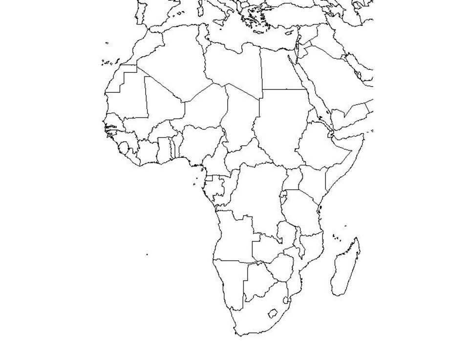 Карта африки со странами черно белая